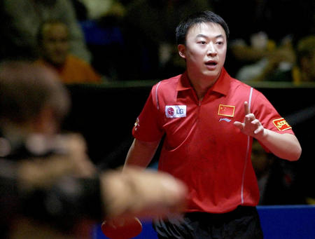 德国队力克中国队，马琳刷新纪录